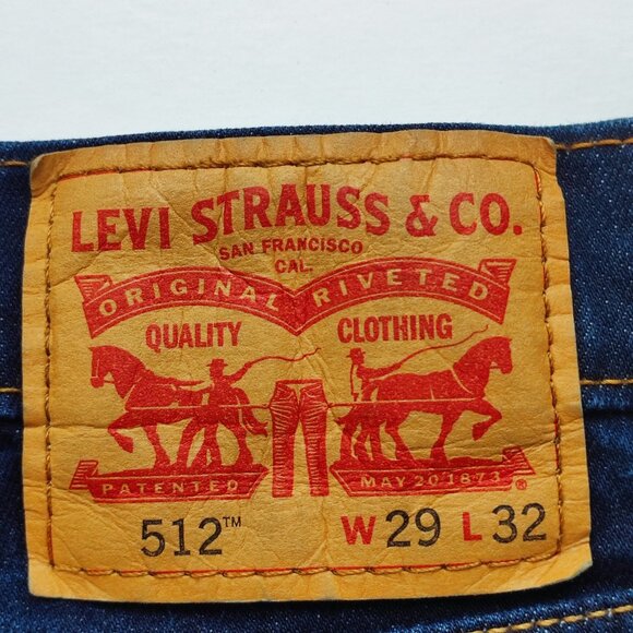 Levi's 512 jeans men's size W29 L32 denim blue slim taper - Picture 5 of 12
